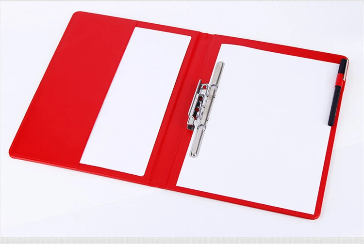Imitación de Cuero de la Carpeta de Documentos, Portapapeles Carpetas Con fuerte clips , proyecto de la cubierta de la caja negro rojo 1