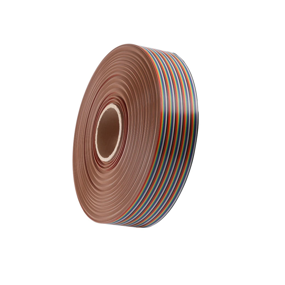 Arco iris de Color de 1,27 mm 40Pin AWM UL2651 7/0.127 mm TS 28AWG Eléctrico IDC Cable Plano Cable de 105 Grados 300V 1