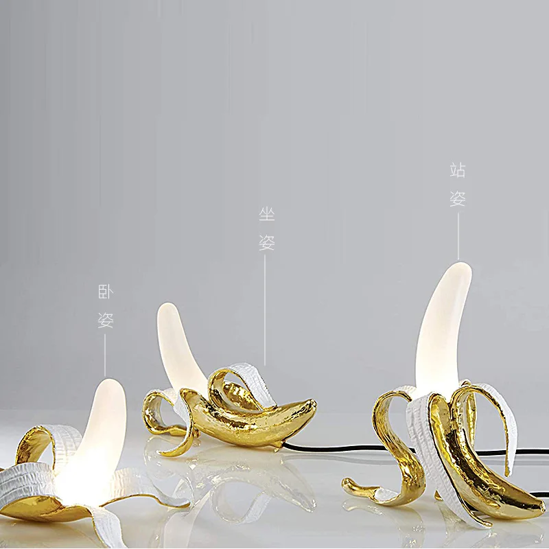 Diseño Nórdico Creativos Populares De Plátano Lámpara De Mesa, Lámpara Dormitorio Escritorio Simple Y Ligero Salón Comedor Art Deco De La Tabla De Artefactos De Iluminación 1