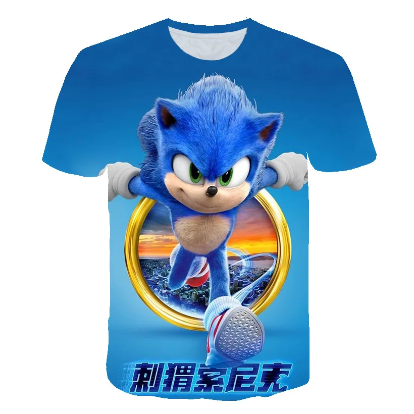 La Impresión en 3D de dibujos animados de Anime de Sonic the Hedgehog para Niños T-shirt 2020 Diversión de Verano Lindo T-shirt Niños y Niñas de O-Cuello Casual Tops 1
