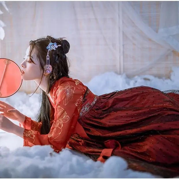 2020 Estilo Chino de las Mujeres Hanfu Antigua Hanfu juego de Traje Tradicional Chino Hermoso Impreso Danza Hanfu de Danza Folclórica Vestido 1