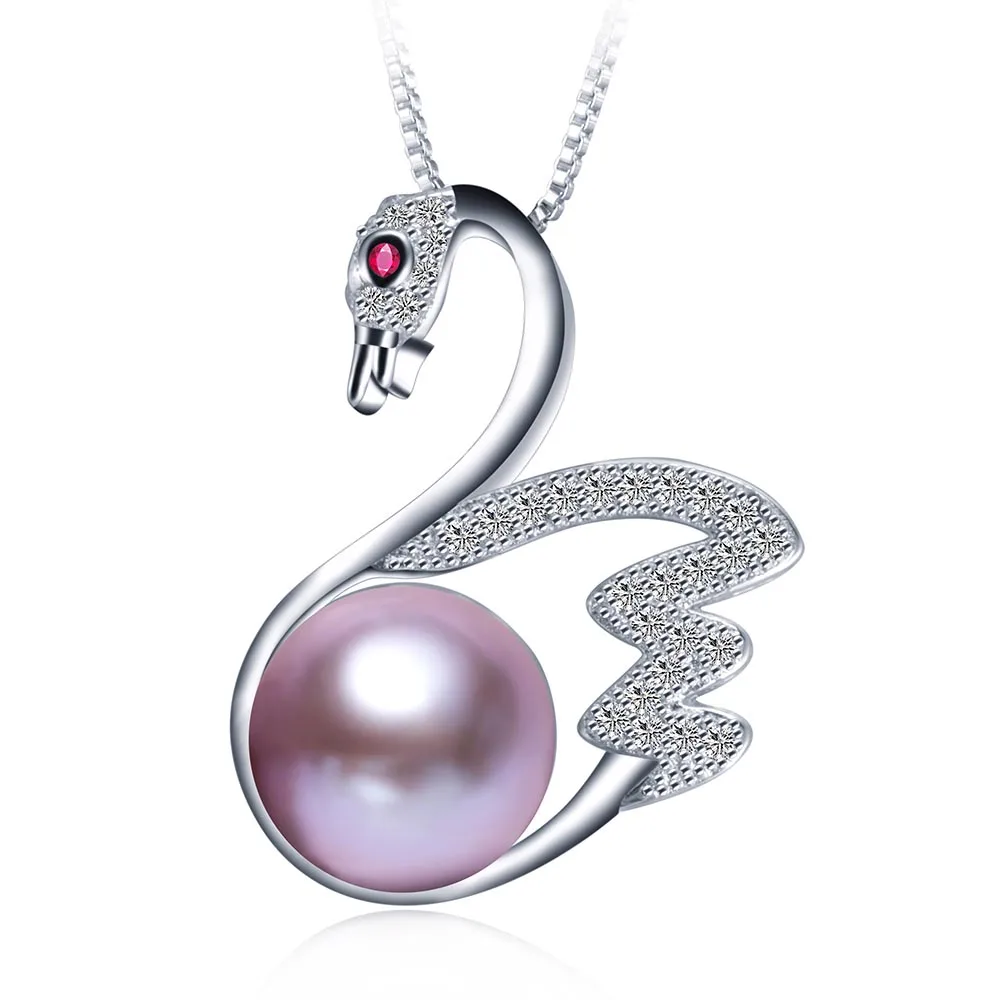 2020 Nueva plata 925 de la Moda de la Personalidad de Lujo cisne de Circón Colgante para las Mujeres de agua Dulce Natural de la Perla del Collar del Partido de la Joyería Caliente 1