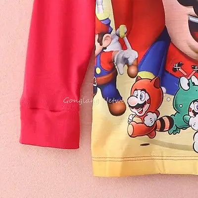 Caliente la Venta de Niños del Bebé Niño de 2 unidades de Super Mario ropa de dormir ropa de Dormir Pijamas Set 1-7Y 1