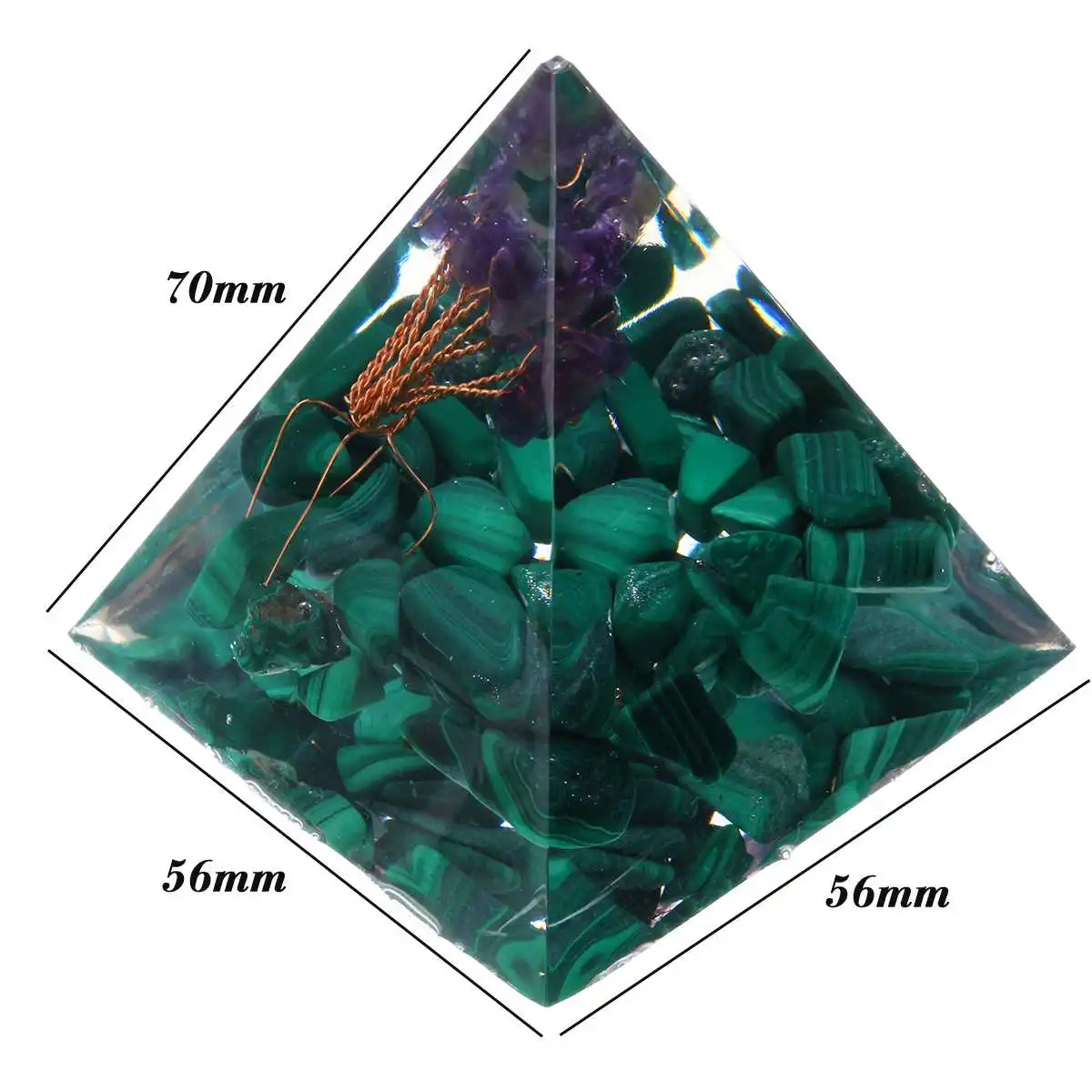 Cristal Verde Árbol de la Vida, de la Energía Círculo de Sanación Reiki Cristal de la Pirámide de los Chakras de la Piedra Natural de Orgón Orgonite Pirámides Fengshui 1