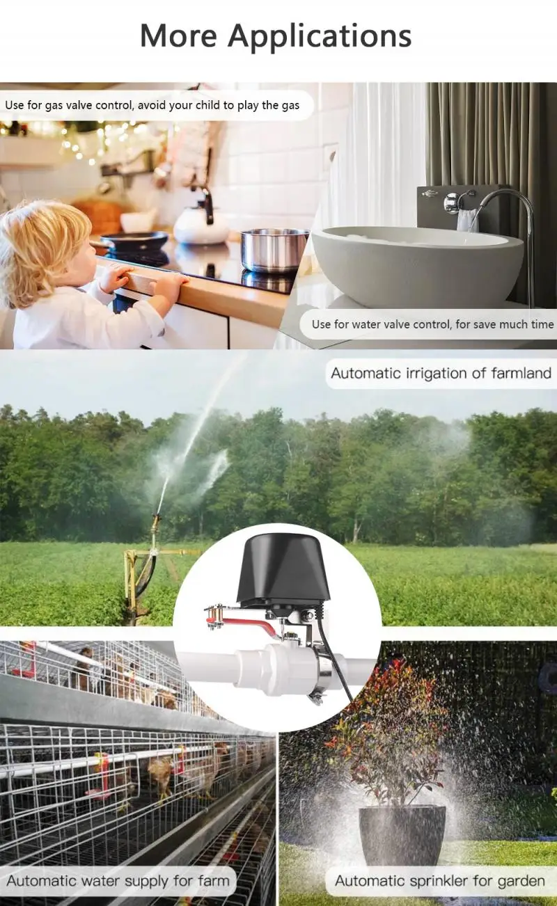 Smart válvula de Casa Inteligente EWelink Zigbee Válvula Inteligente de Agua/Gas Válvula de control de Automatización de Trabajar Con Alexa principal de Google Módulos Zigbee 1
