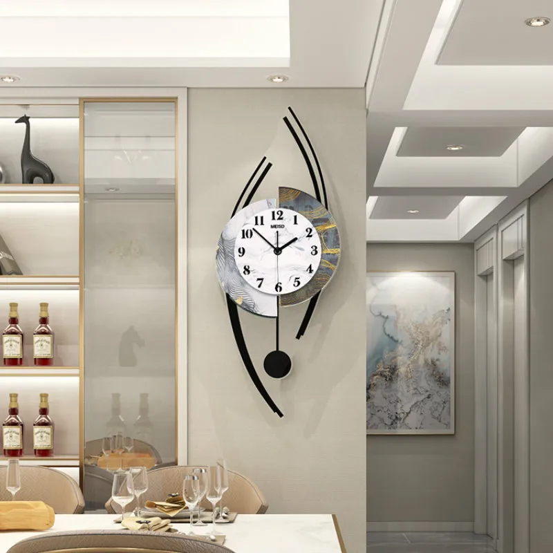 Luz nórdica de lujo creativo reloj de pared de la sala de estar minimalista moderno casa del reloj restaurante de moda de la decoración de la pared LX110308 1