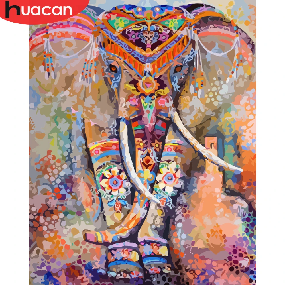 HUACAN Pintura Por Números del Elefante Animal DIY Pintados a Mano de la Lona de la Decoración casera de la Pared de Arte de la Foto de Regalo 1
