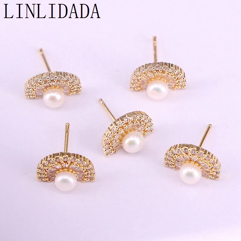 6Pair de la Moda de Joyería de Calidad Superior Cz Cubic Zirconia Con Aretes de Perlas Para las Mujeres Niñas 1