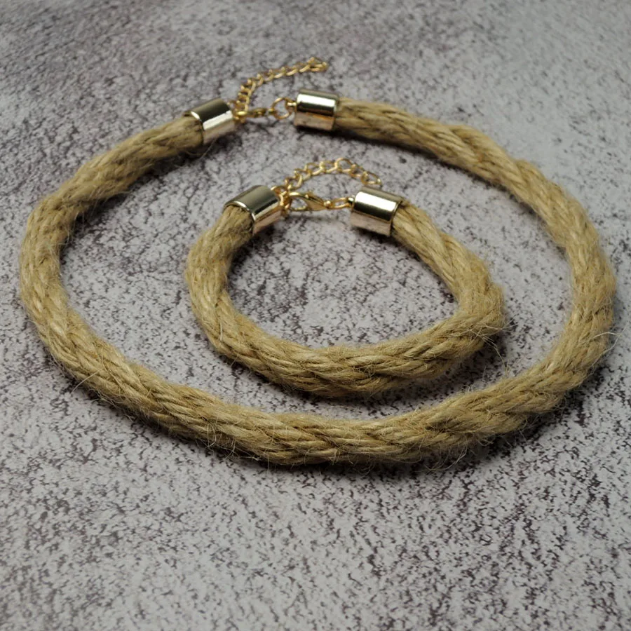Natural de cáñamo cable de bdsm cuerda día gargantilla pulsera fetiche de auténtica esclavitud collar de sumisa nw043 1