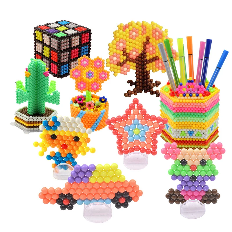 6000 pc DIY bolas Mágicas de Animales Moldes de la Mano que hace de Puzzle en 3D de los Niños Educativos perlas de Juguetes para los Niños Hechizo Reponer 1