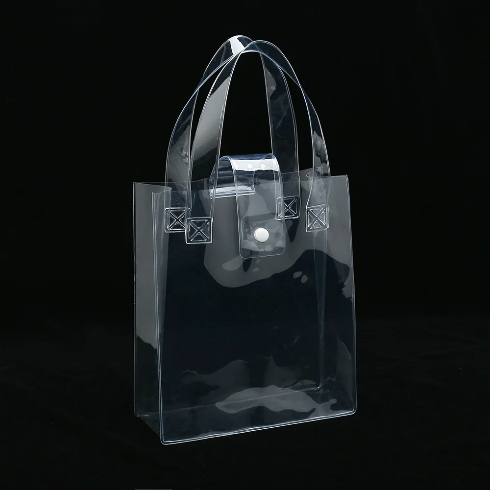 PVC del claro de la cosmética bolso con hebilla de plástico de maquillaje promocional bolsa disponible por encargo 1