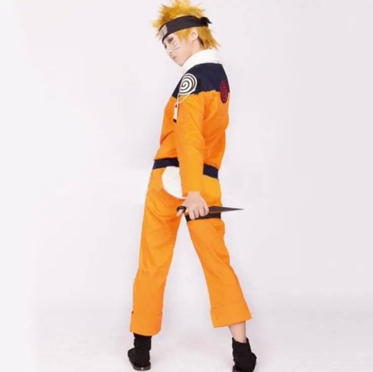 Anime Cos NARUTO Uzumaki Naruto Cosplay de Anime a la Mujer el Hombre del Traje Japonés Disfraces de dibujos animados top+pantalones Para Niñas y Niños, Show de Trajes 1