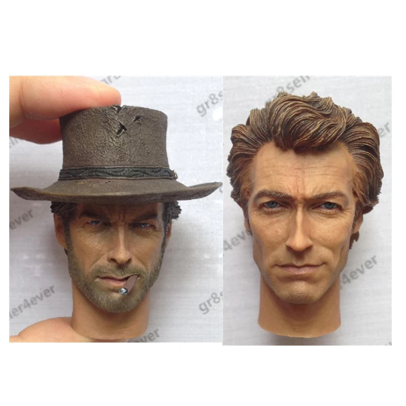 Escala 1/6 de Vaquero Clint Eastwood de la cabeza de Harry el Sucio en la Cabeza Sculpt De 12 Figuras de Acción de BRICOLAJE 1