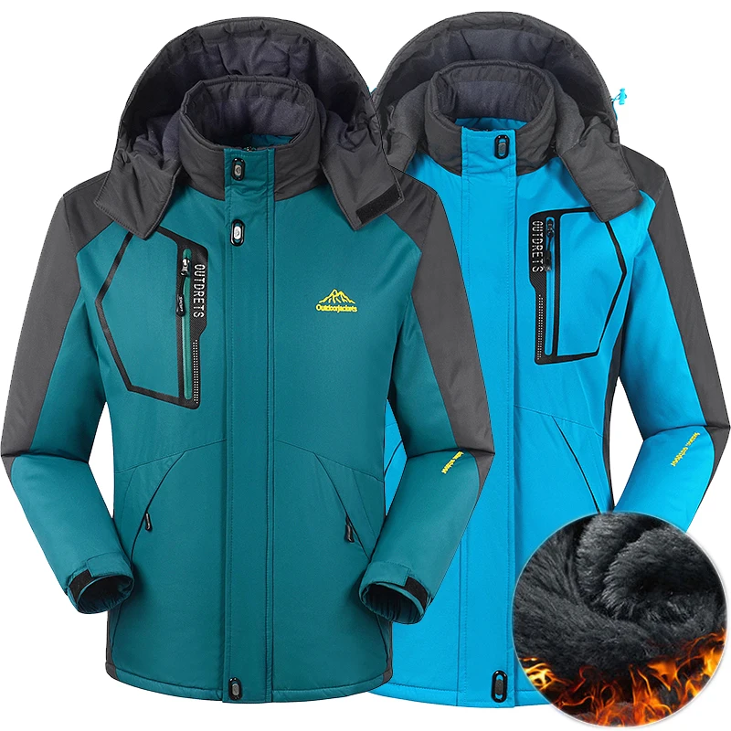 Las mujeres de los hombres chaqueta de Invierno al aire libre senderismo abrigo de los hombres térmica Cazadora macho camping el deporte de esquí parkas chaqueta impermeable a prueba de viento 1
