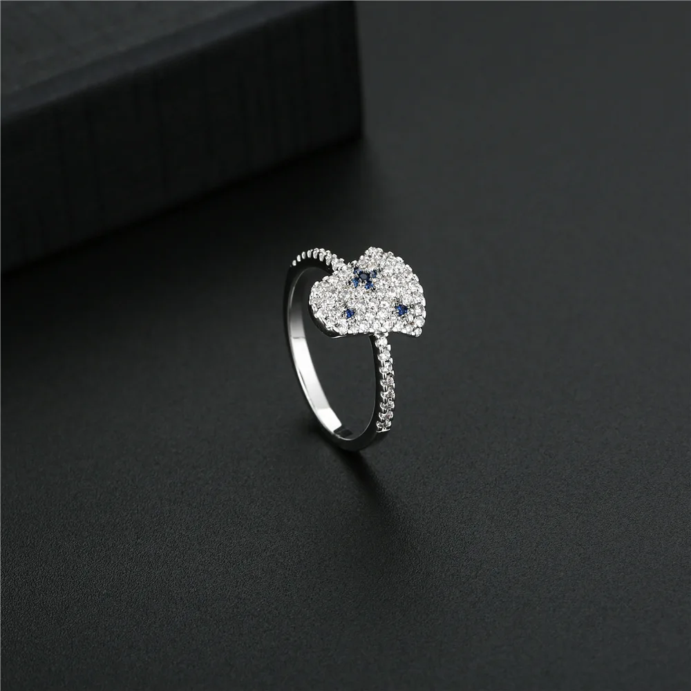 Nueva campana tragar con incrustaciones de diamante de la personalidad temperamento coreano diamante ins retro fresco anillo de las mujeres pueden usar joyería de la marca 1