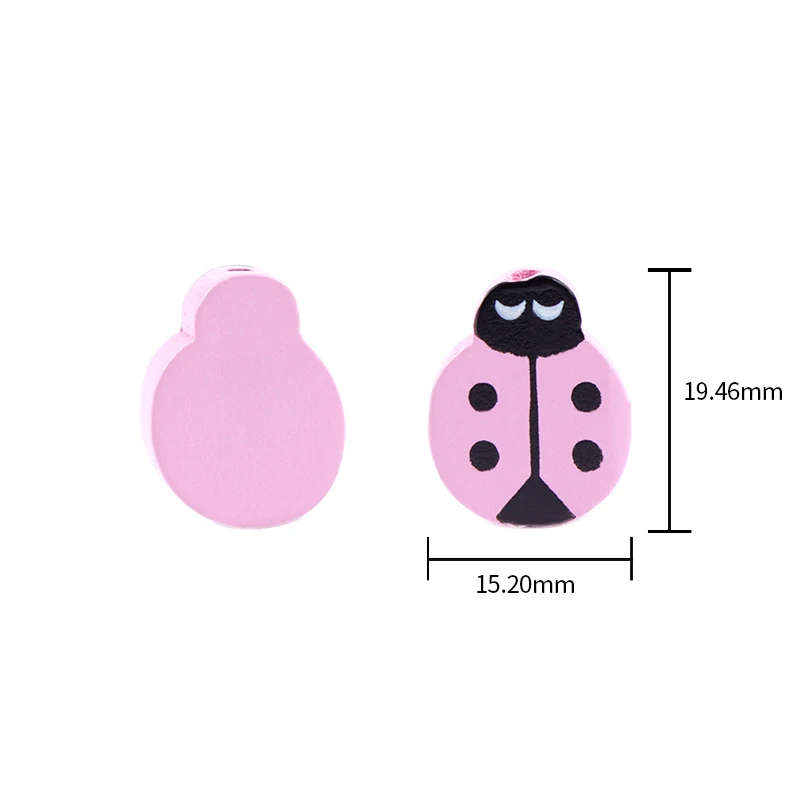 100Pcs/Lot Libre de Plomo de dibujos animados de Animales de Forma Espaciador Perlas de Madera De la Joyería Haciendo Juguetes de Bebé Chupete Clip de Artesanías de Madera de Bolas 1