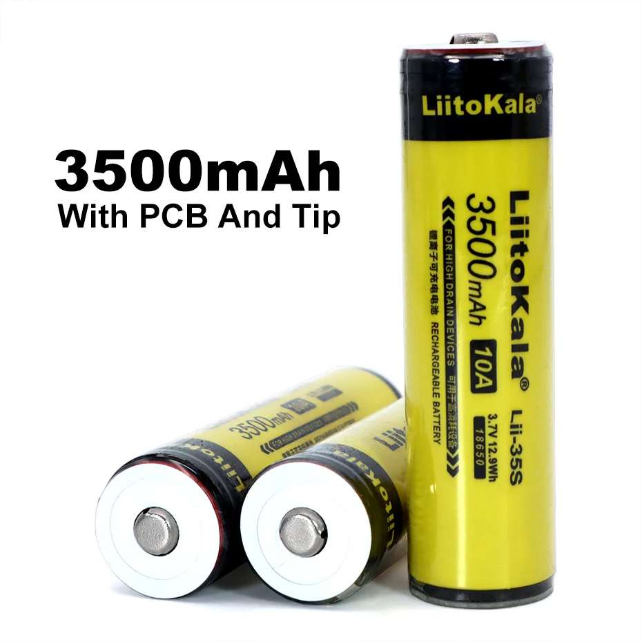 6PCS LiitoKala Lii-35S 18650 de la batería de iones de litio de 3,7 V 3500mAh batería de litio, adecuado para la linterna protección del PWB 1
