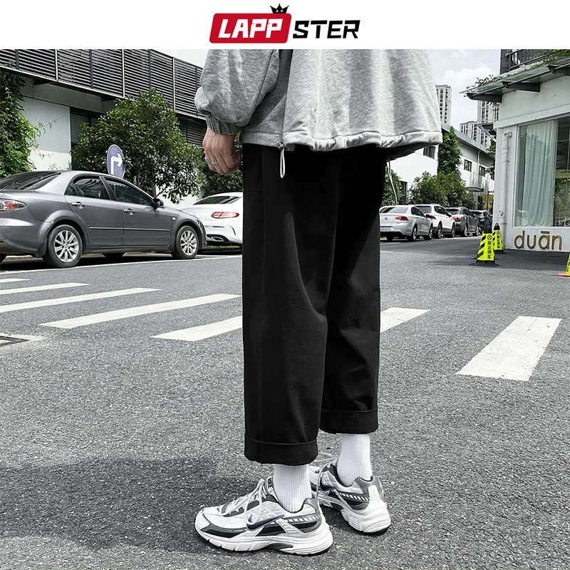 LAPPSTER los Hombres de color Caqui Japonés Streetwear Pantalones de Carga 2020 Overoles para Hombre Harajuku Pantalones de Carga coreano de Moda de la Vendimia de Corredores de Pantalones 1