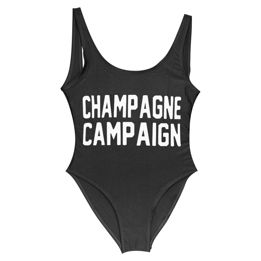 CHAMPAGNE CAMPAÑA 2019 badpak Negro trajes de baño de Mujeres de Una sola Pieza Traje de baño Body Trikini traje de baño de fitness plus tamaño ropa de playa 1