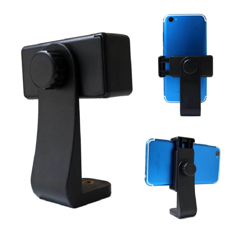 Teléfono móvil de soporte de Trípode De 1/4 Tornillo de Teléfono de la pinza de sujeción Vertical Soporte de 360 Grados de Rotación Selfie Clip Para el iPhone de Samsung, Xiaomi 1