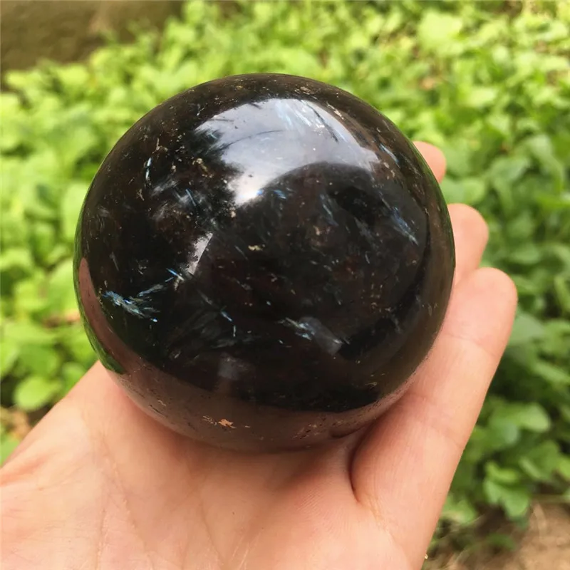 Natural blacke Astrophyllite de Bola de pulido de cristal de cuarzo Esfera de piedra de 50-60mm 1
