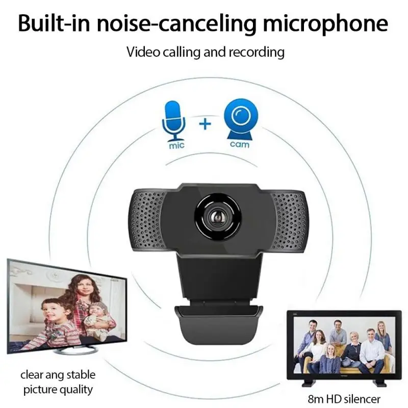 Nuevo USB 2.0 Full HD 1080P Webcam Cámara Digital, la Web Cam Con Mircophone Para Ordenador PC Portátil de Escritorio de Enfoque Automático Webcam Caliente 1