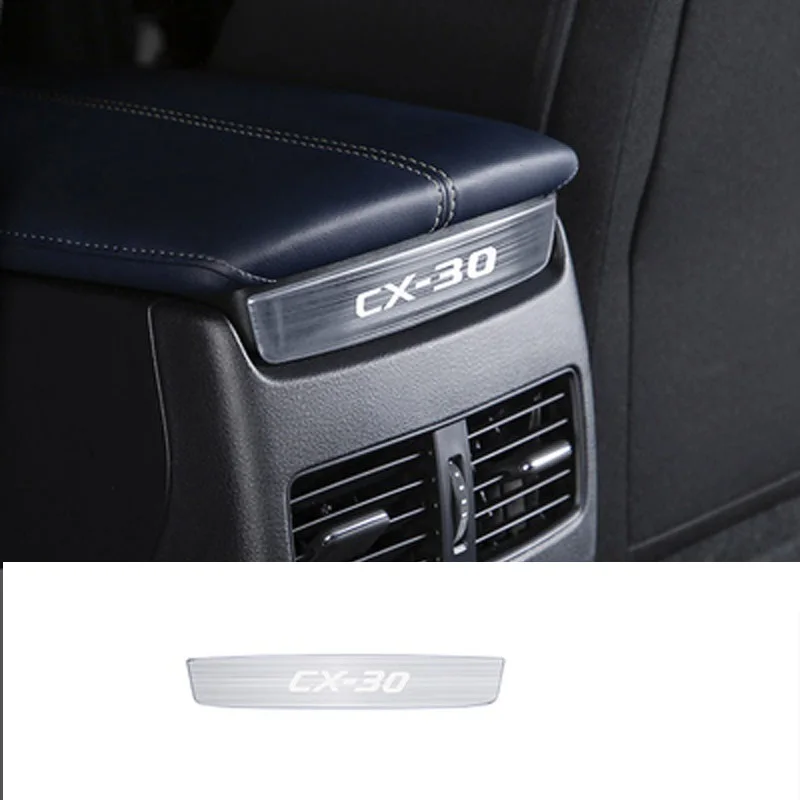 Para Mazda 2019 2020 CX-30 CX30 Interior de Acero Inoxidable Apoyabrazos de la Caja de Aire Trasero Condición de la Cubierta de la Ventilación Moldura Decorativa de Accesorios para Automóviles 1