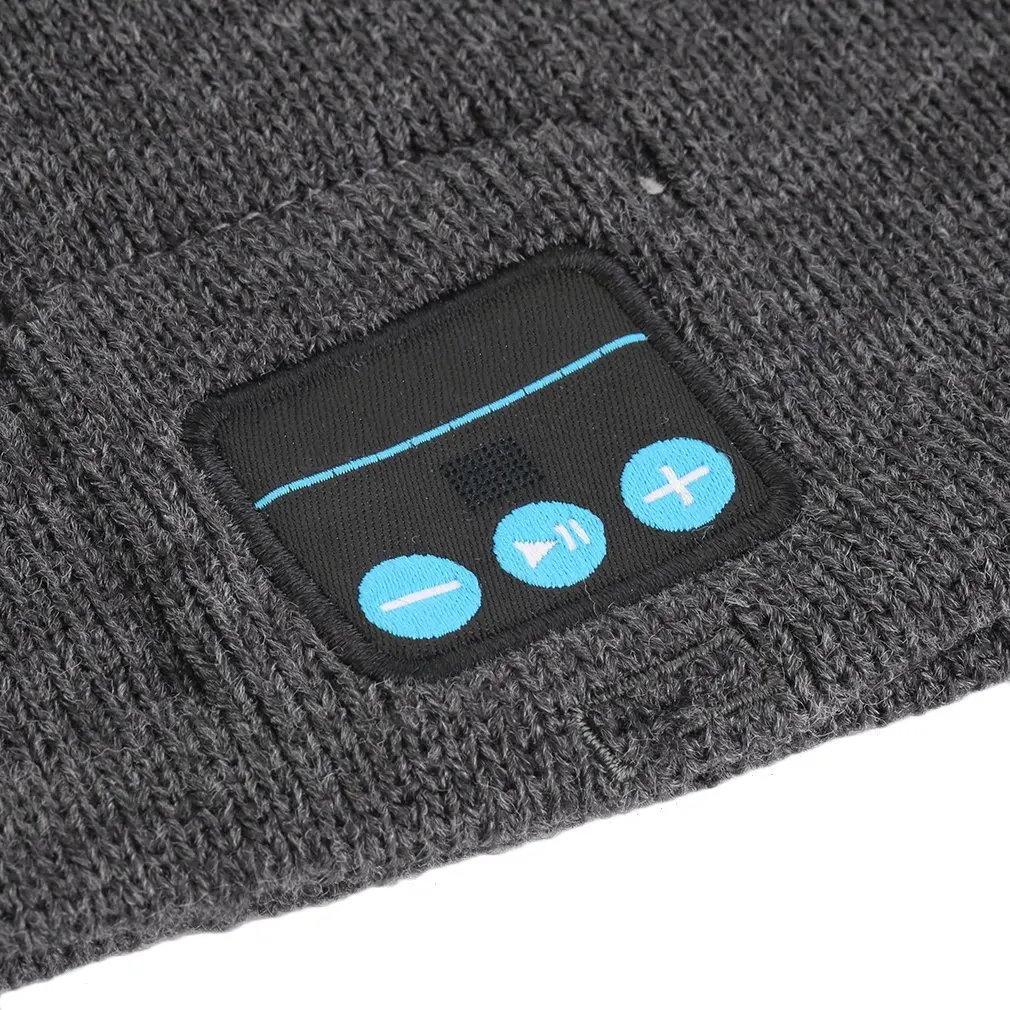 Unisex Smart Wireless Bluetooth de Música de Invierno Cálido Gorro de Punto Sombrero de la Tapa de los Auriculares con manos libres de Auriculares 1