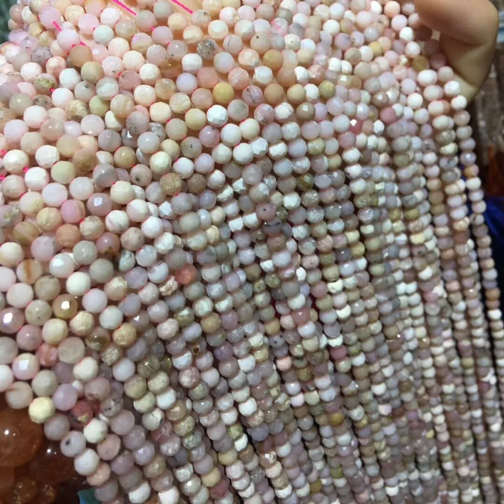 Pequeñas Perlas Naturales de Cuentas de Piedra Polvo de ópalo de 3.8 mm de Sección Suelta Perlas para la Joyería del Collar de la Pulsera DIY 1