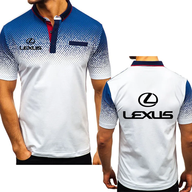Nuevo Verano de Polo para Hombre Lexus Coche de la Impresión del Logotipo Casual de manga Corta de Alta calidad de cuello Redondo de Algodón de los Hombres tops 1