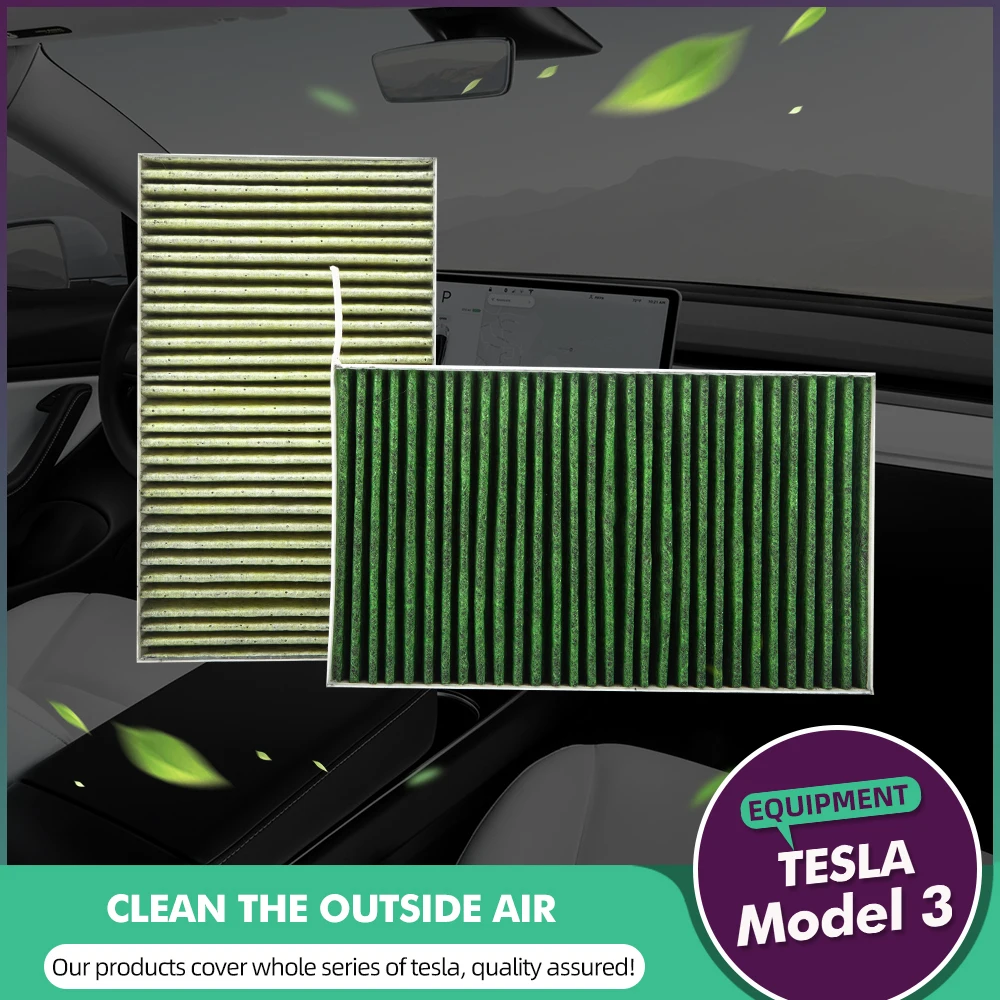 TEY Sustitución Activa de Cabina Filtro de Aire Para el Tesla Model 3 Coches Flujo de Aire de Ventilación de la Cubierta Recorte de Filtro de Aire de entrada Meltblown Tela 1