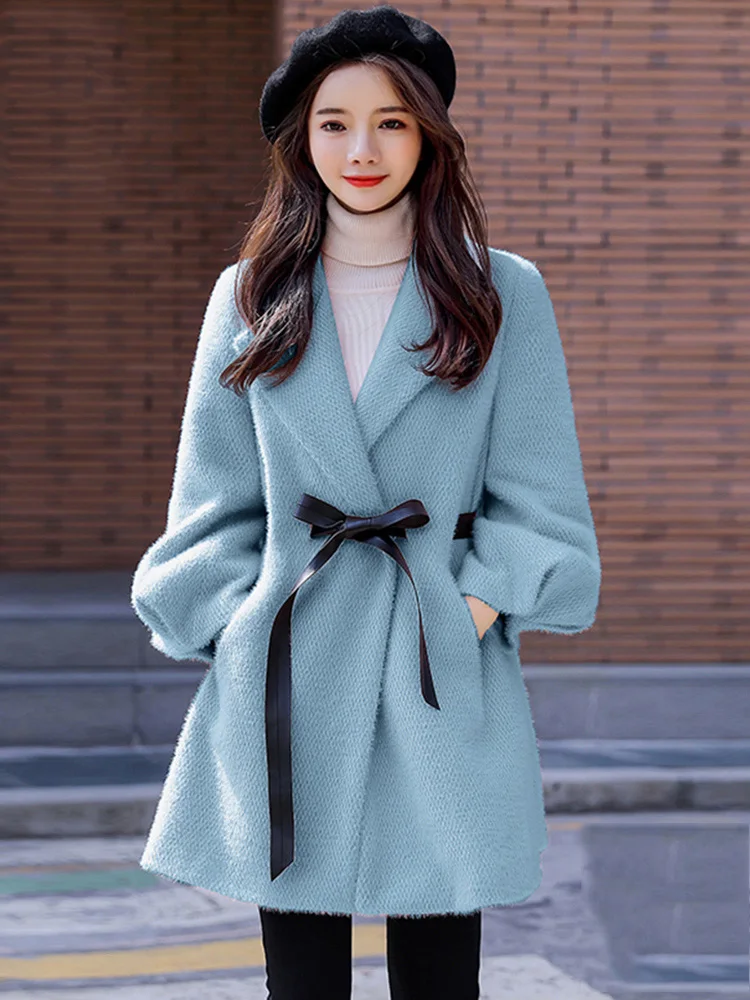 Visón abrigo de piel de mujer de media y de invierno nueva versión coreana de la moda de los cien Hepburn fanny capa 1