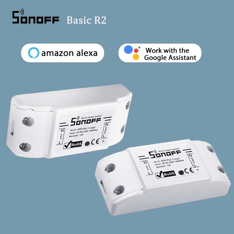 8 pcs Sonoff interruptor basicr2 WiFi Wireless smart Switches módulo de la APLICACIÓN de control remoto de automatización del hogar compatible con alexa google ifttt 1