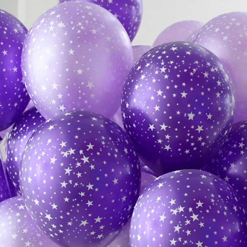 Nuevo 30 pcs azul rosa claro de Cinco estrellas impreso de perlas de látex globo de helio 12 pulgadas de la boda de la Fiesta de Cumpleaños Decorativos, Juguetes de niños 1
