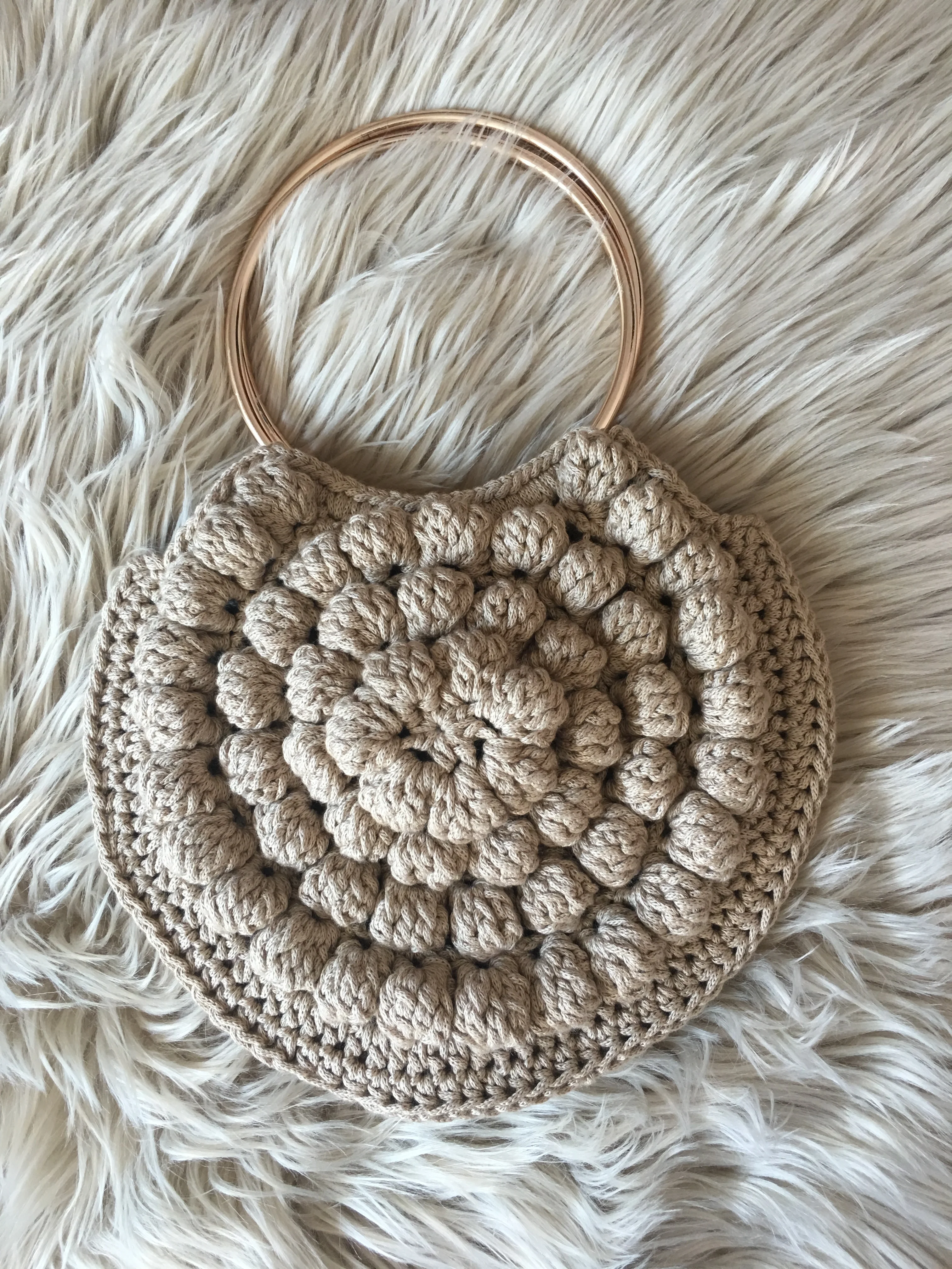 Circular de Crochet Bolsa de Ulla Johnson Lia Inspirado Bolso de Ganchillo de la Burbuja de la flor Bolso de mano bolso de la bolsa de libre envío rápido 1