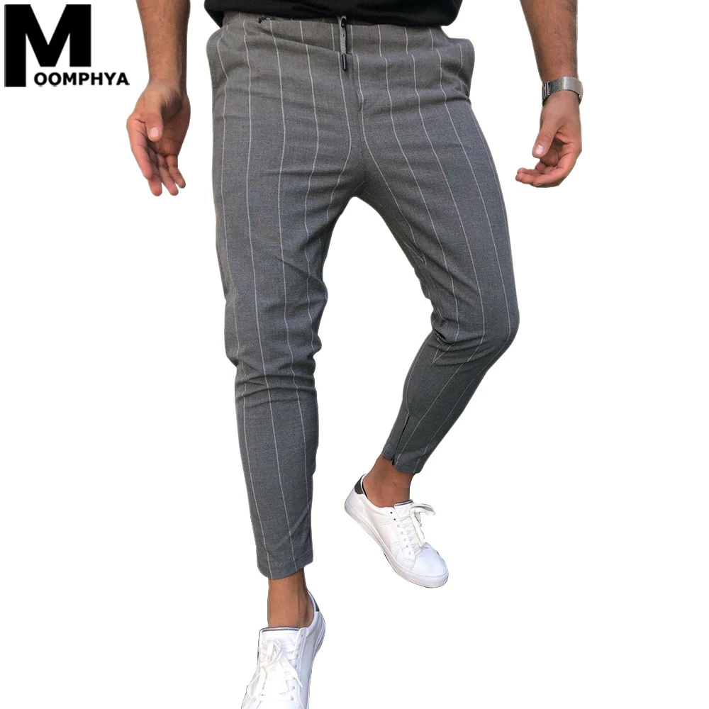 Moomphya 2020 Hombres Ropa De Rayas Pantalones Casuales De Corredores De Hombres Flaco Pantalones Largos De Los Hombres De Verano De La Calle Delgado Pantalones De Los Hombres 1