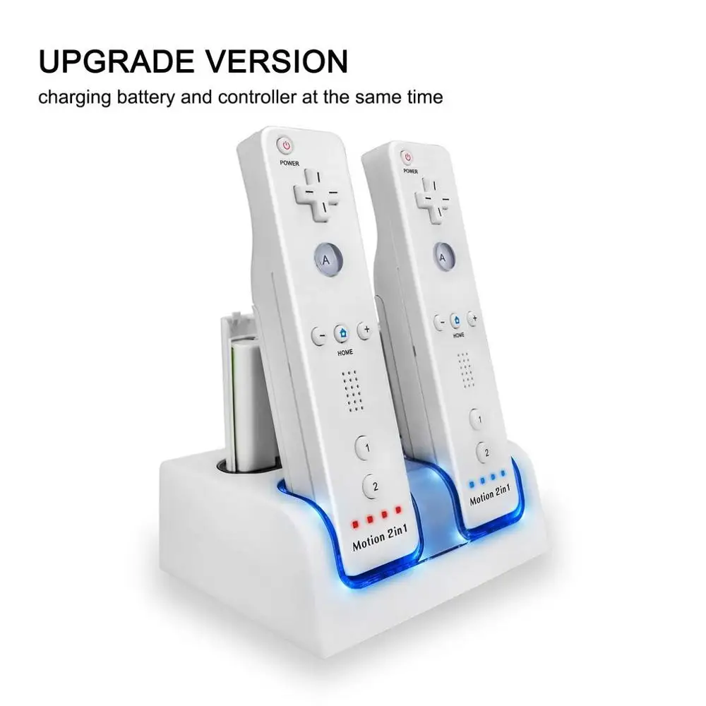 4 en 1 LED de Control Remoto de la Estación de Carga Dock + Batería Para Diferentes Wii U Accesorios de Juego 1