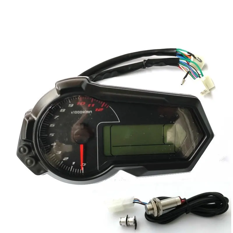 Universal 1200RPM Motocicleta Odómetro, Tacómetro UTV LCD Digital de Velocímetro Para Cilindros de 2,4 N1-6 1