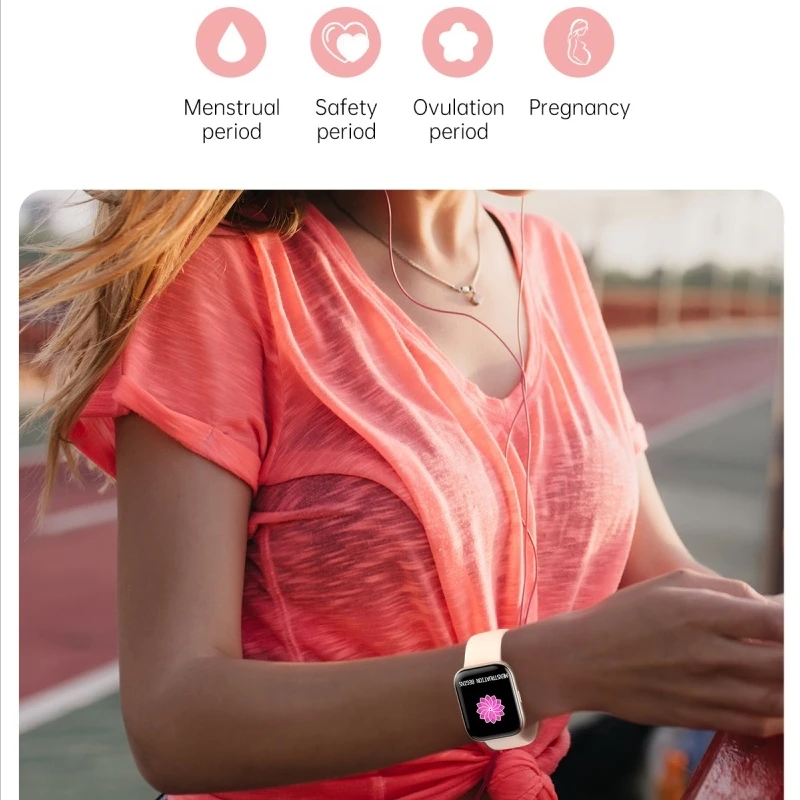 2021 Nuevo Reloj Inteligente 1.69 pulgadas Ultra-delgado de la Plaza de la Pantalla de la prenda Impermeable IP68 Tiempo de Espera de Oxígeno en la Sangre Monitor Smartwatch Mujeres Hombres 1