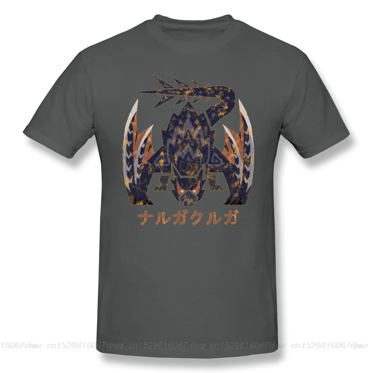 Nueva Camiseta de verano Mundo Iceborne Nargacuga Kanji T-Shirt Algodón monster hunter ARPG PS4 JUGADOR de JUEGO 1