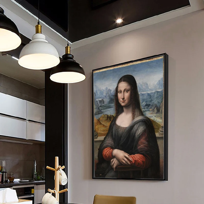 La Mona Lisa de Aceite de la Pintura de Da Vinci Famosa Pintura de Carteles e Impresiones de la Lona de la Decoración de la Pared del Arte de la Imagen para la Sala de estar Decoración para el Hogar 1