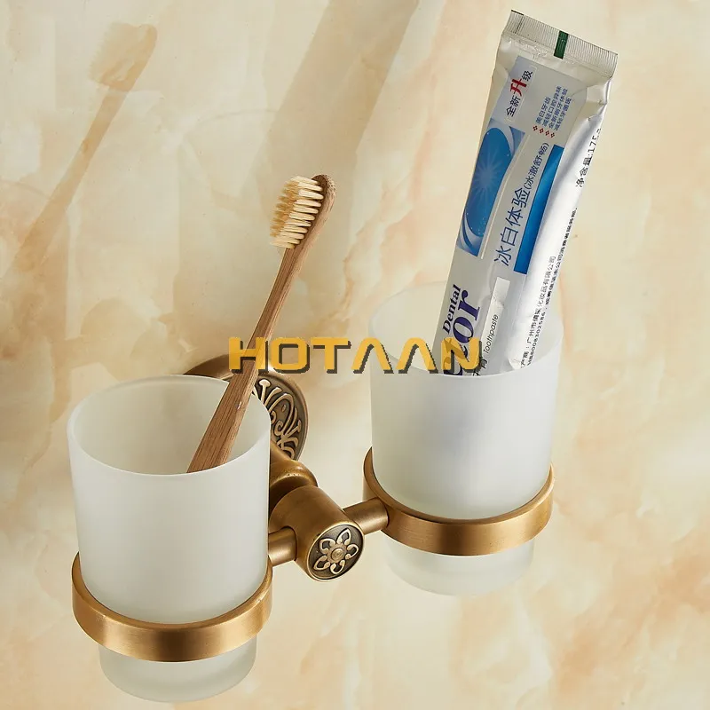 Nueva Llegada de Aluminio de doble Vaso Titular de la Taza y Vaso de los Titulares de Cepillo de dientes Titular de Accesorios de Baño Banheiro YT-14208 1