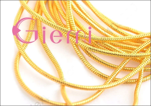 5PCS dibujo de la Serpiente de los Hombres de Joyería de Oro Amarillo Lleno de Collares de la Serpiente de la Cadena de Nuevo Collar de 1.3 MM Para el Colgante de la Joyería 1