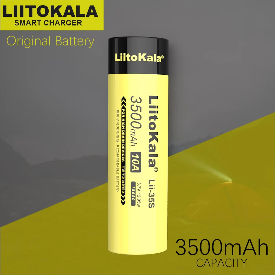 10-40PCS LiitoKala Lii-35S Nueva 18650 Battery3.7V Li-ion de 3500mAh batería de litio Para la linterna LED 1