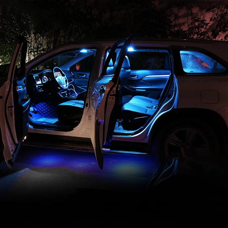 9 x T10 W5W Auto LED Bombillas de las luces del Interior del Coche kit de Domo de Luces de Lectura Tronco de la Lámpara para Toyota Highlander 2016 2017 2018 2019 1