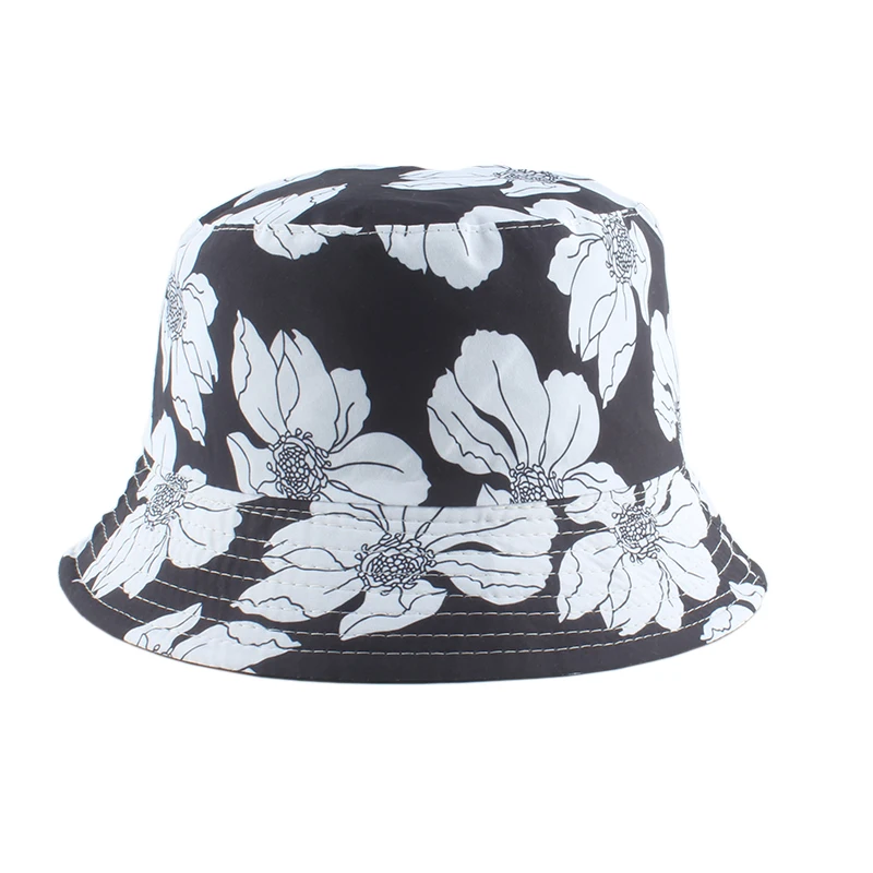 Sol de verano Sombrero de Panamá Sombrero de Cubo de las Mujeres de la Moda de Cubo Chicas de Tapa Reversible Bob chapeau Damas Femme Floral Pescador Sombrero 1