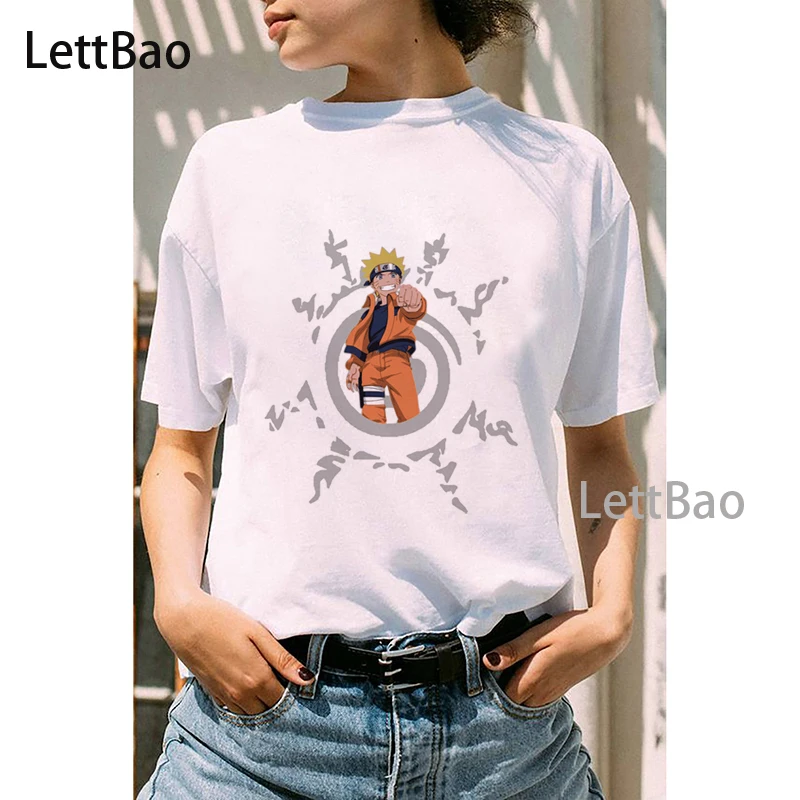 Uzumaki Naruto Anime Japonés de las Mujeres T-shirt Levi Ataque en Titán Ullzang Gráfico de Ropa Mujer Harajuku Estética Camisetas Mujer 1