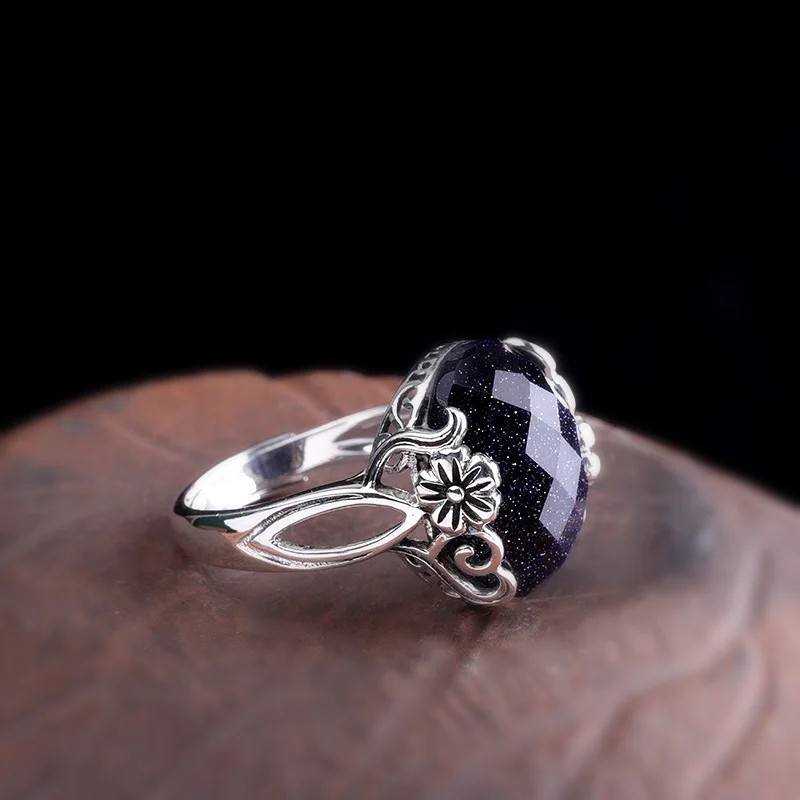 Plata 925 anillo S925 Plata Esterlina de la Moda de Joyería de la Señora de Granate Rubí joyas de fantasía Ajustable granate anillo de apertura JZ020884 1