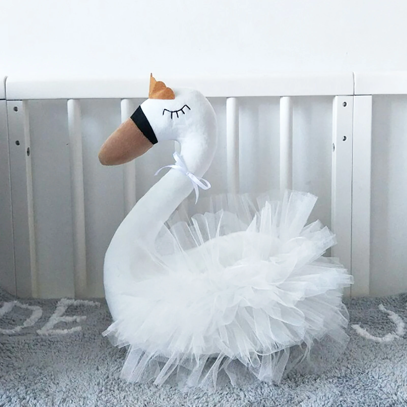 Lindo Gooses Pato de Peluche Muñeca Suave Animal Ballet de Cisne con la Corona de los Niños de Juguete de Regalo Sofá/ Cama Decoración 1