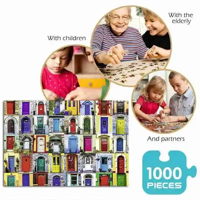 1000 Piezas De Rompecabezas De Papel Mundial De La Puerta Paisaje Jigsaw Puzzles De Ensamblar Juguetes Para Adultos, Niños Rompecabezas Juego De Juguetes Educativos 1